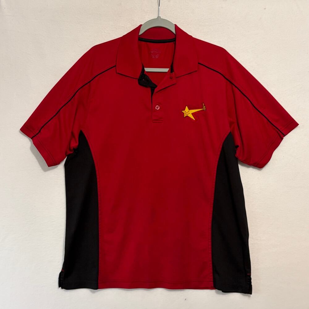 Hardee's Fast Food Uniform Polo Shirt Adult Large Short Sleeve Embroidered Star